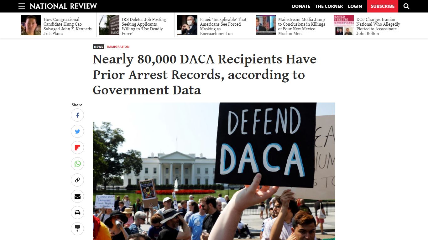 Nearly 80,000 DACA Recipients Have Prior Arrest Records ...