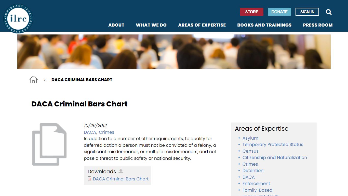 DACA Criminal Bars Chart | Immigrant Legal Resource Center ...